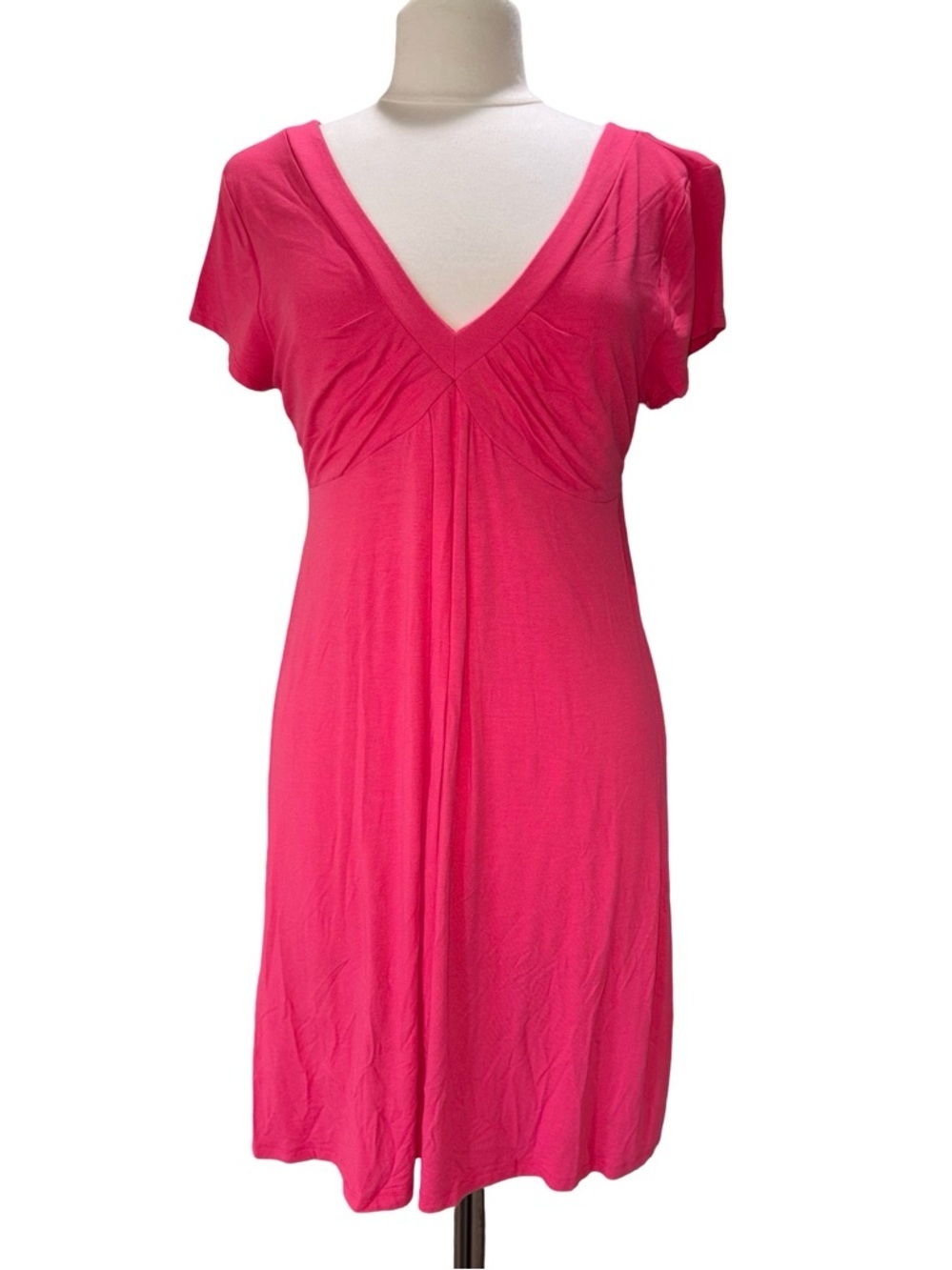 INC International Concepts Pink V-Neck Dress Petite M Flowy Casual NWT